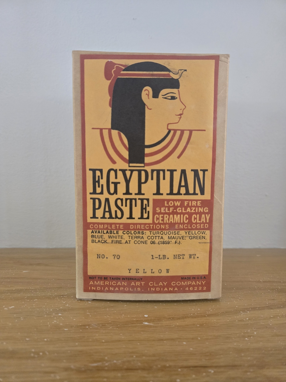 Vintage AMACO Egyptian Paste No. 70 Yellow 1 lb Ceramic Clay Pottery
